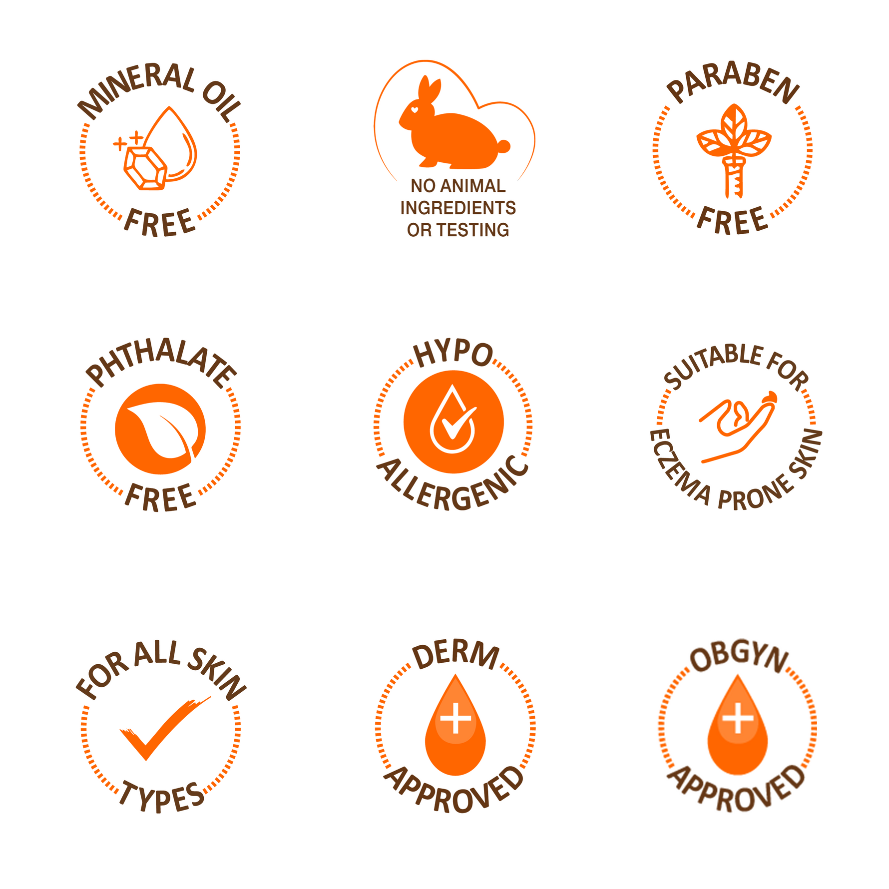 Cocoa Butter Skin Therapy Oil: 9 product claim badges displayed.
