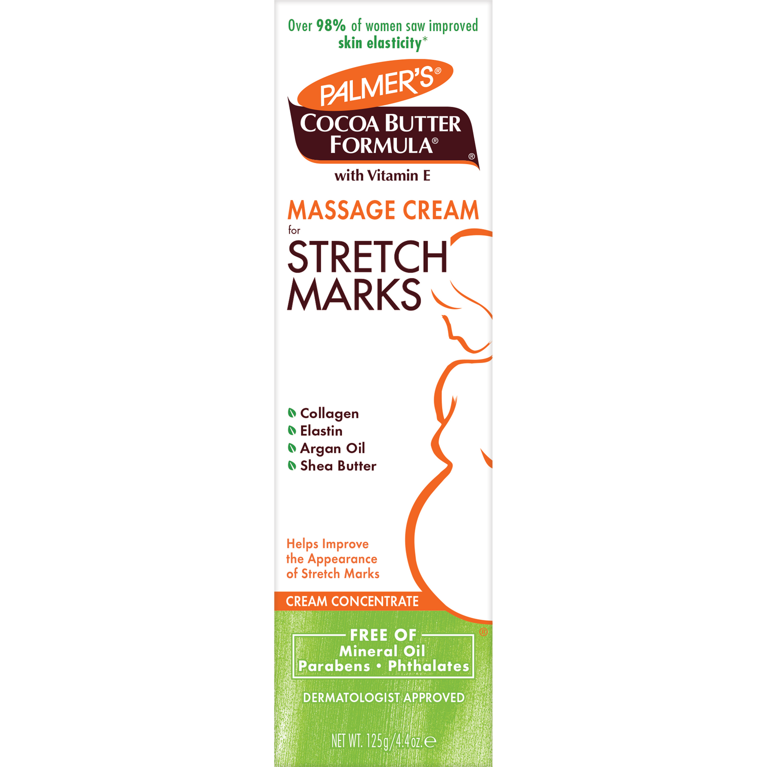 Palmer’s Cocoa Butter Massage Cream for Stretch Marks box front.