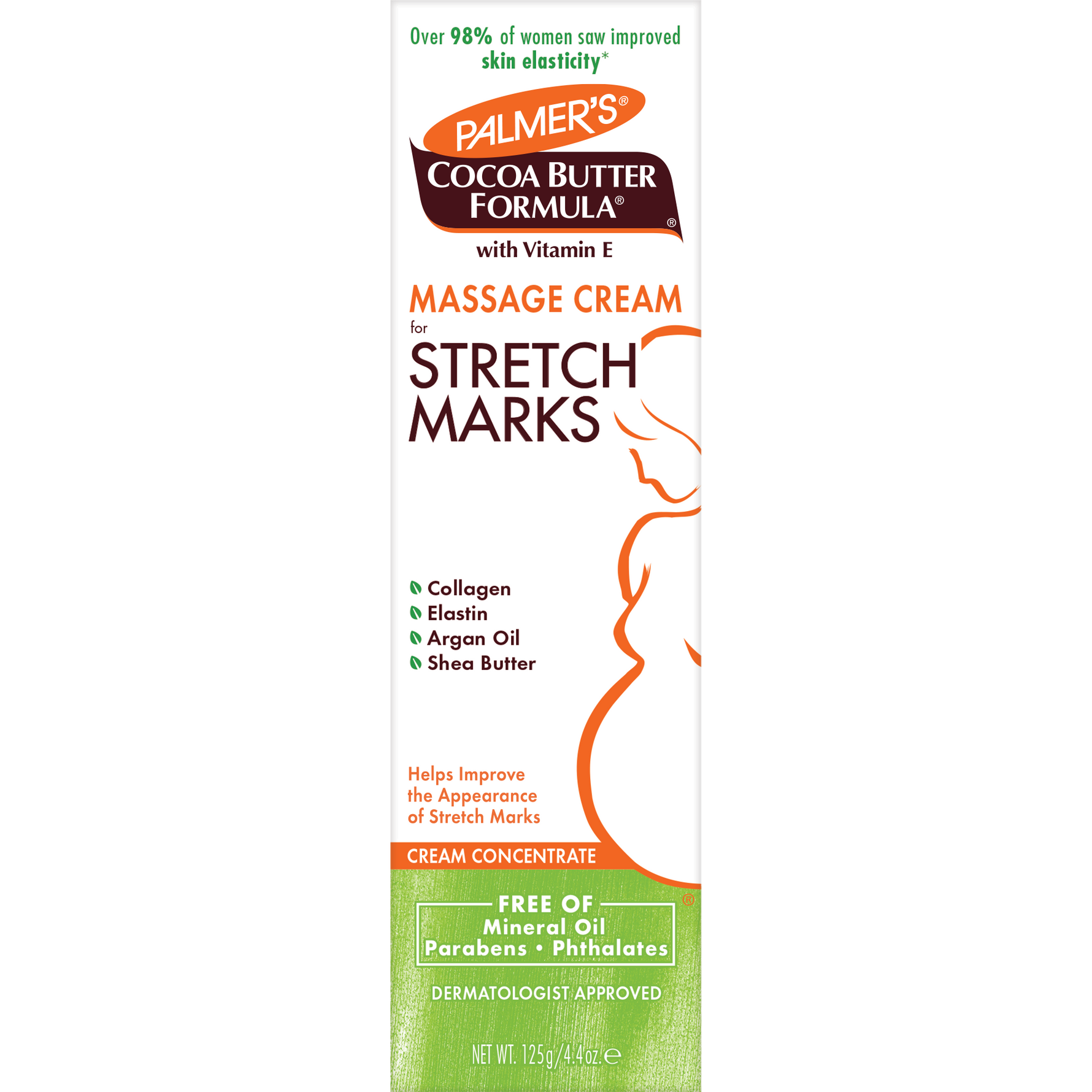Palmer’s Cocoa Butter Massage Cream for Stretch Marks box front.