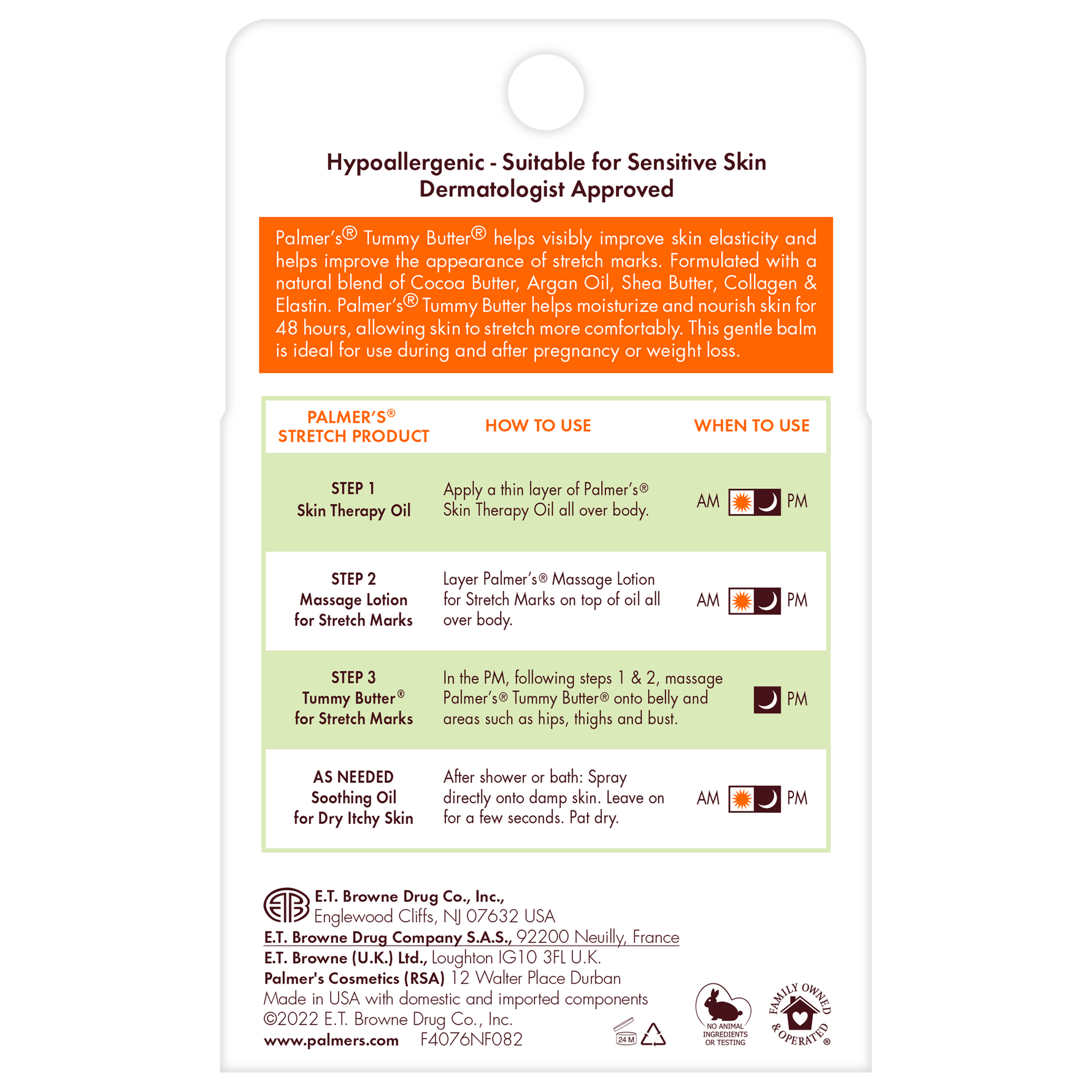 Cocoa Butter Tummy Butter for Pregnancy Stretch Marks back panel with usage steps.