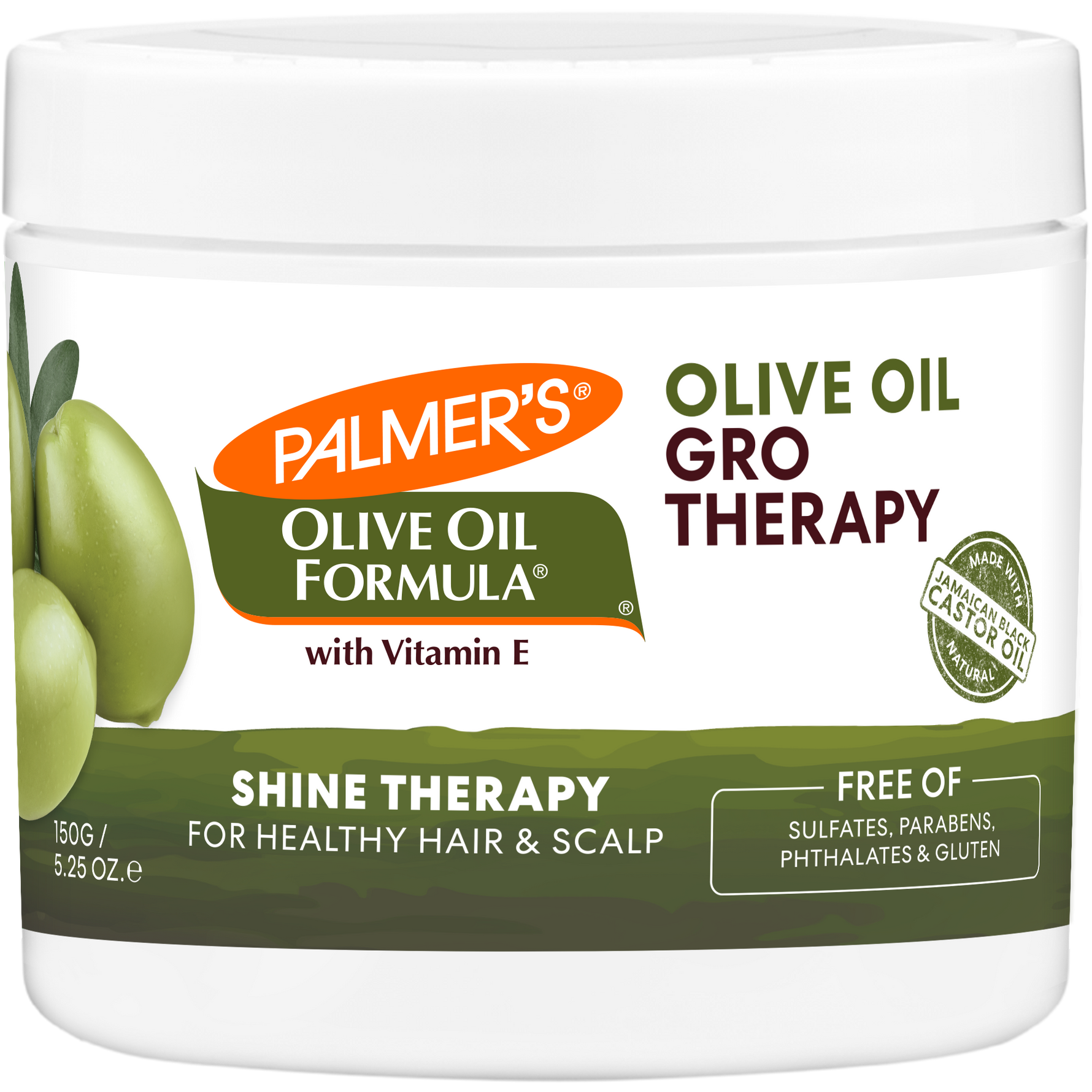 Palmer's Olive Oil Gro Therapy jar for healthy hair and scalp.