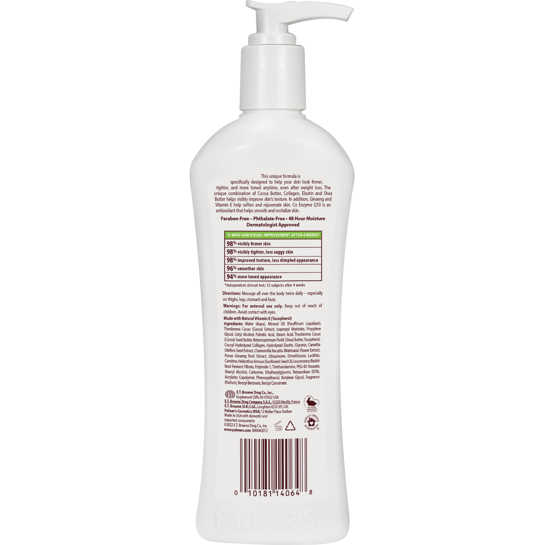 White bottle with pump on a white background