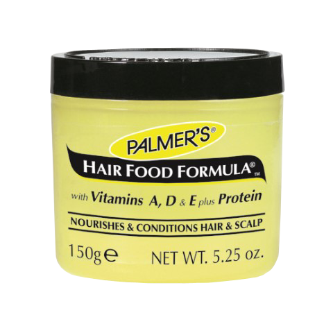 Palmer’s Hair Food Formula jar with vitamins and protein label.
